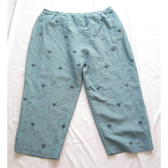 Women Van Heusen Linen/Rayon Palm Tree Embroidered Pants Sz 16 (WP193) - Picture 9 of 9